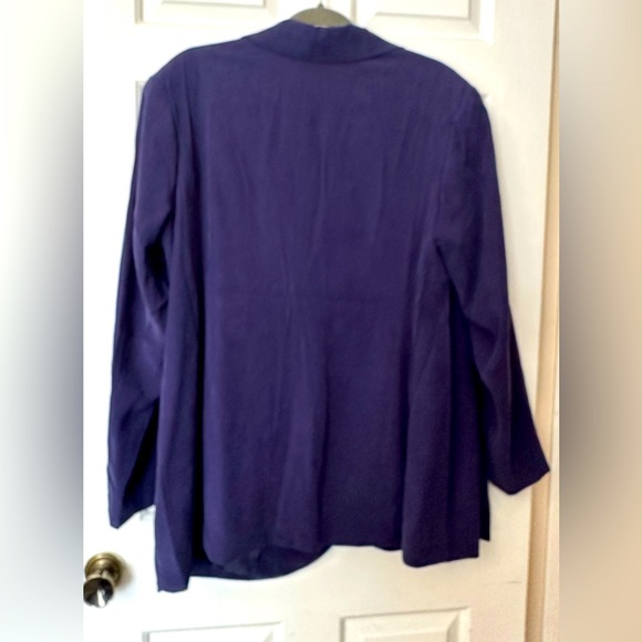 New! Eloquii Long Line One-Button Blazer in Evening Blue - Picture 4 of 5